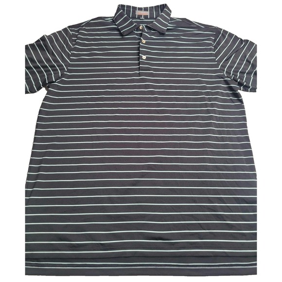 Peter Millar Other - Peter MIllar Summer Comfort Men's Short Sleeve Striped Polo Large Black/Blue